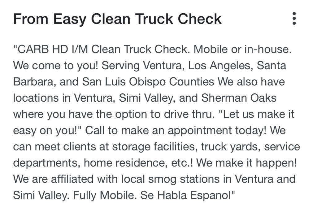 Easy Clean Trucks Checks